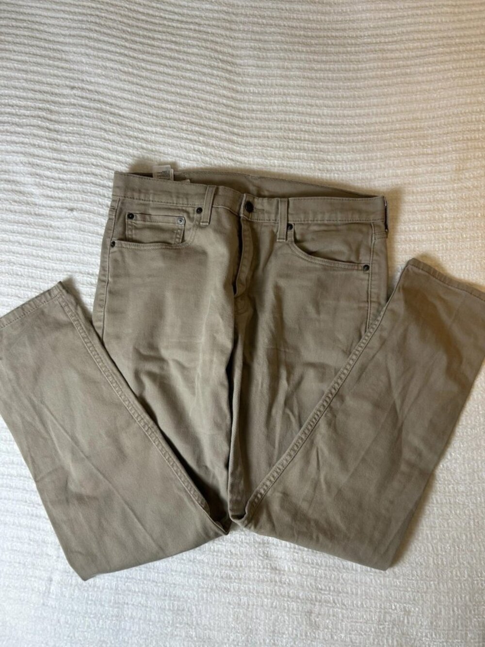 Levis Jeans Men 502 33x32 Taper Fit Leg Stretch Light Brown All Seasons Tech